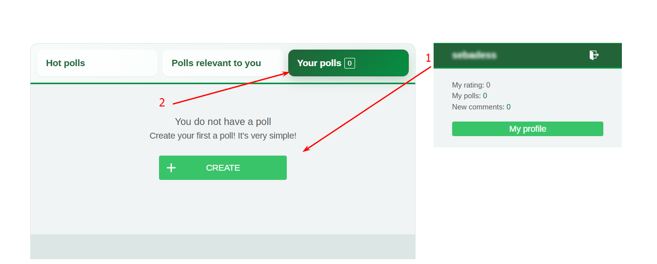 Create your own public opinion poll: Open Your Polls and click Create